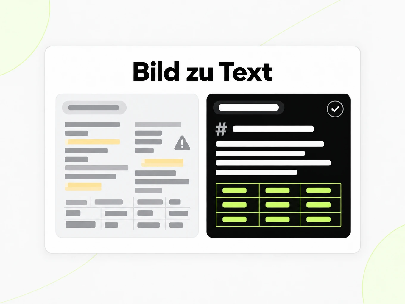 Bild zu Text: fehlerhaft eingefügter Text neben einer sauberen Markdown-Struktur