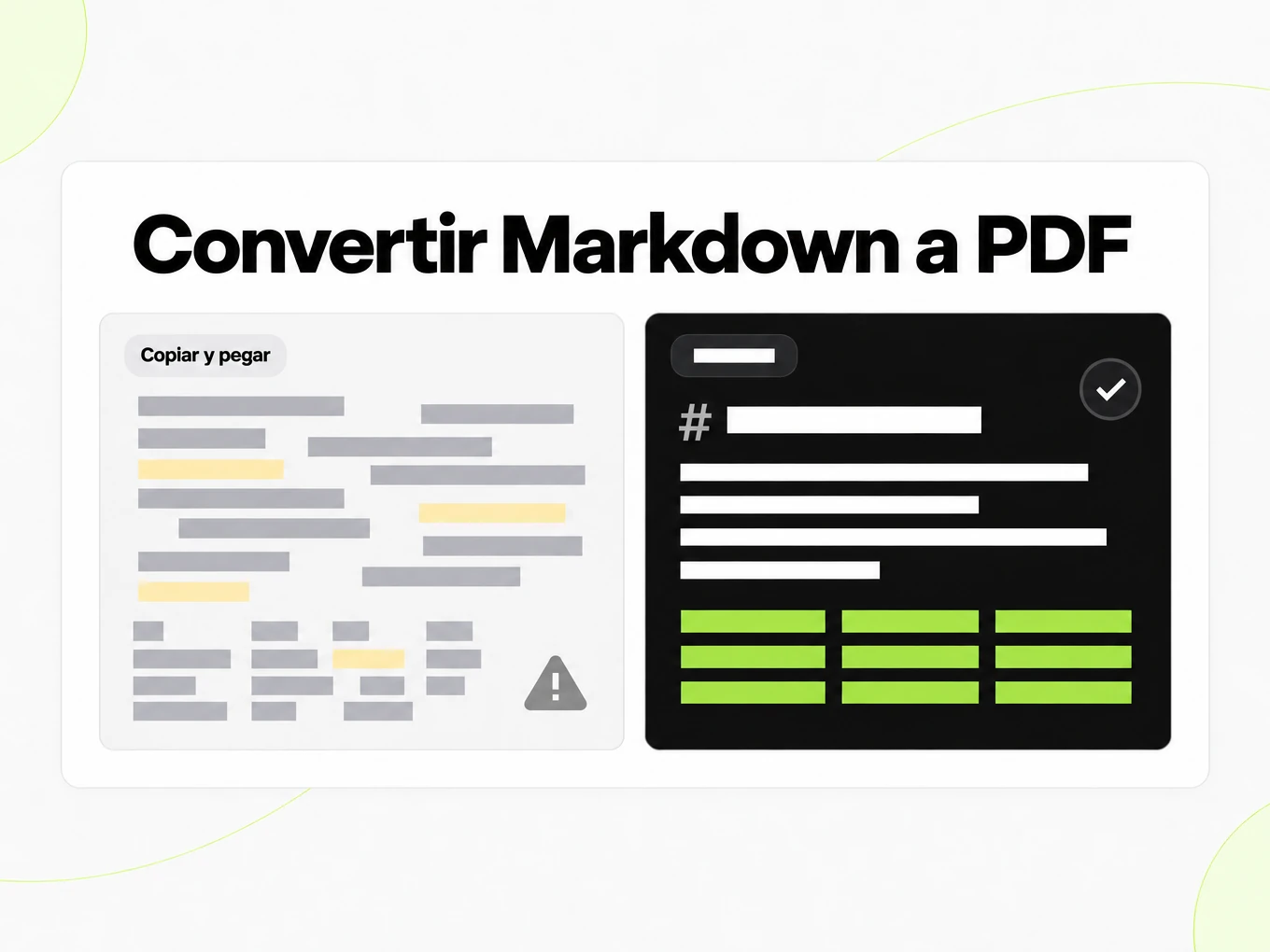 Convertir Markdown a PDF: texto copiado y pegado junto a una estructura Markdown limpia
