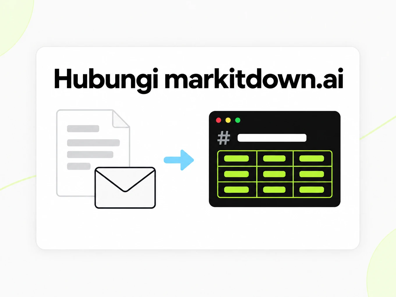 Hubungi markitdown.ai: dokumen dan amplop berubah menjadi jendela Markdown