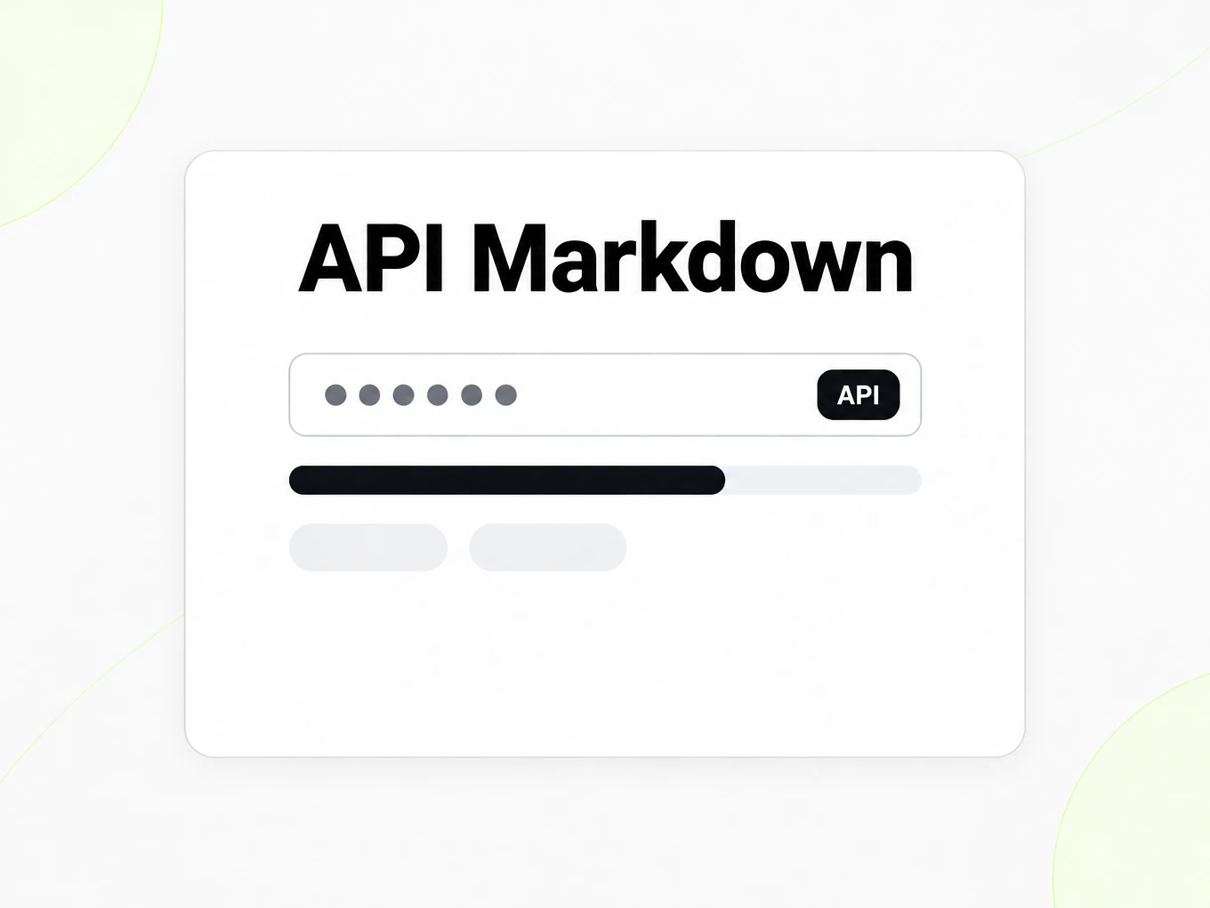 API Markdown: chiave API, indicatore di utilizzo e limiti, senza numeri