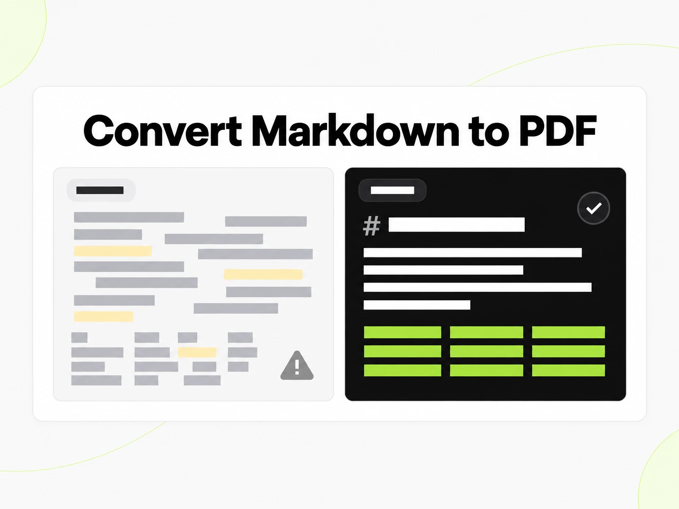 Convert Markdown to PDF: copy-pasted text beside clean Markdown structure