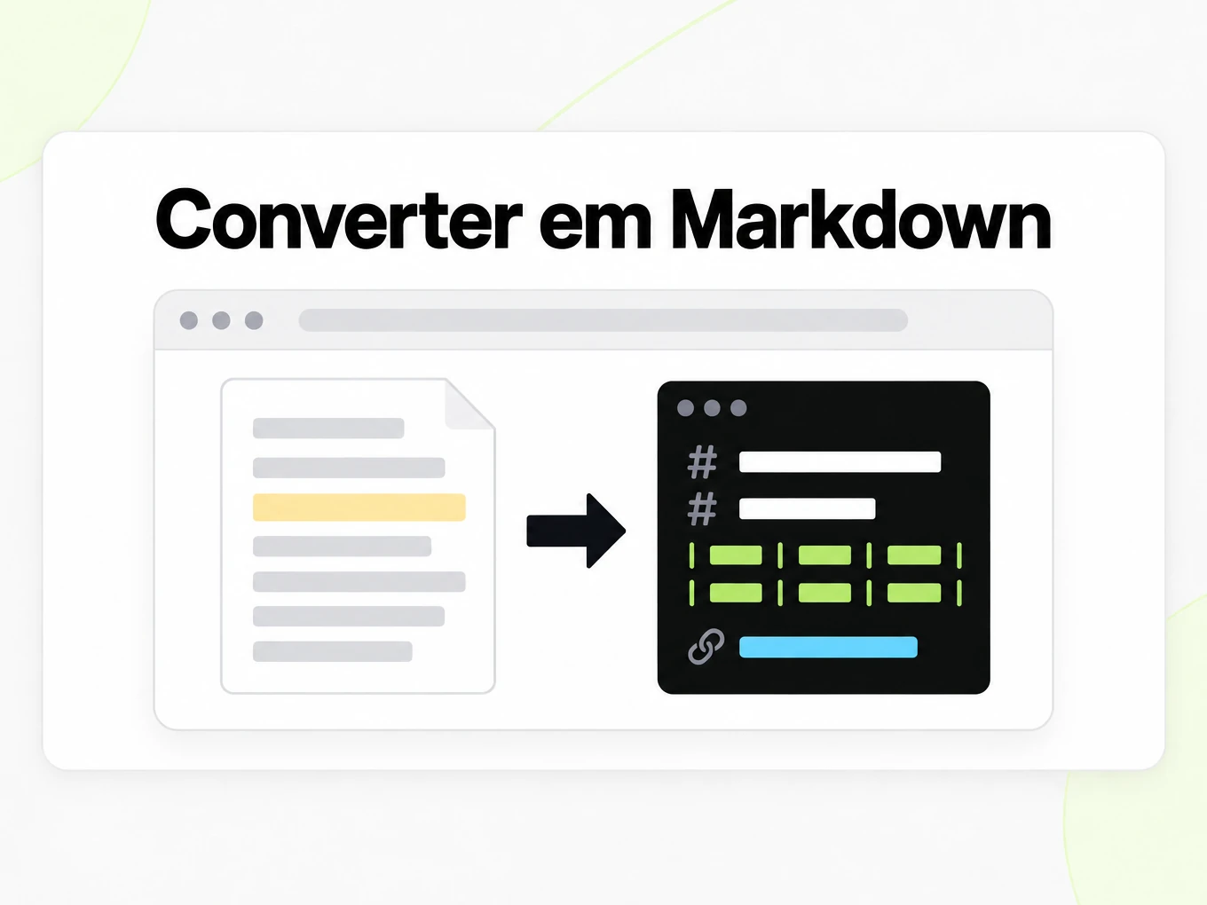 Converter em Markdown: janela do navegador convertendo um documento em Markdown