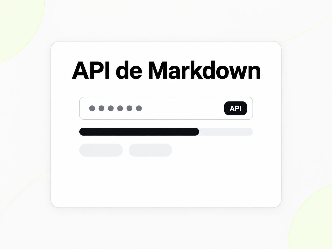 API de Markdown: campo de chave de API oculto, medidor de uso e chips de limite de taxa, sem números
