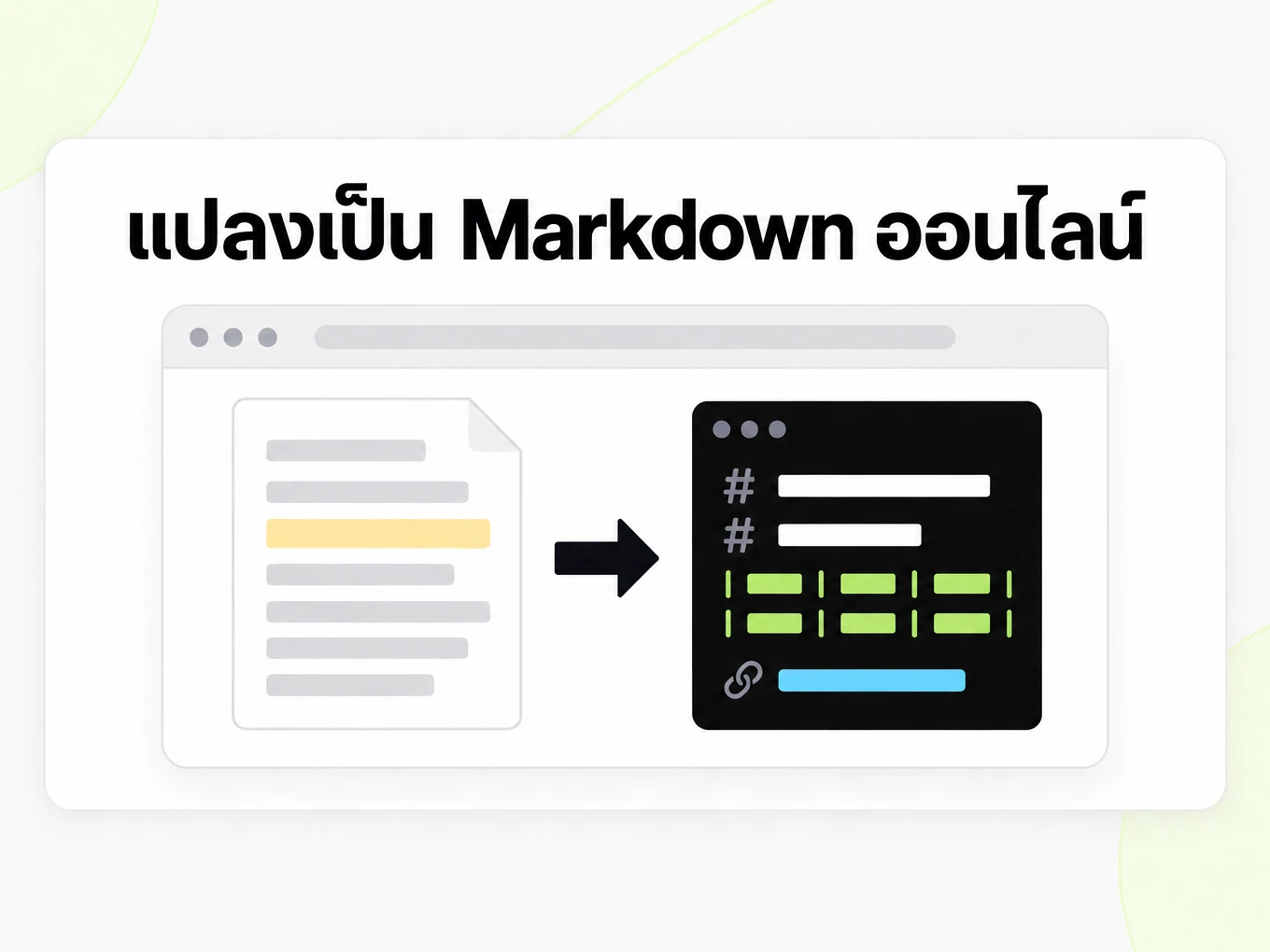 แปลงเป็น Markdown ออนไลน์: แปลงเอกสารเป็น Markdown ในหน้าต่างเบราว์เซอร์