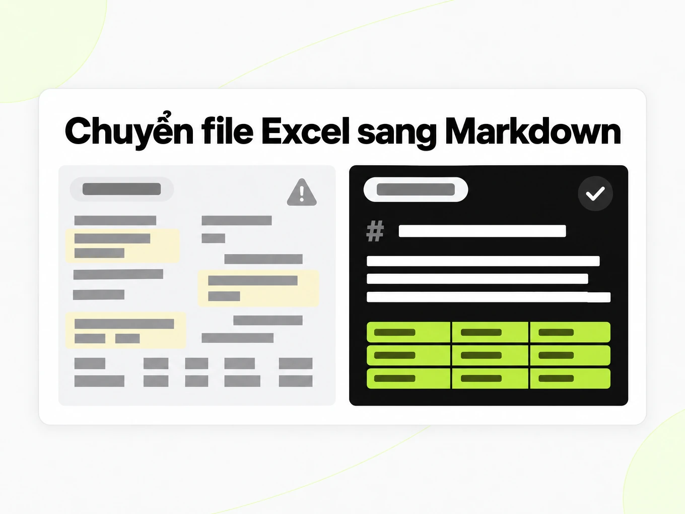 Chuyển file Excel sang Markdown: bảng dán bị vỡ bên cạnh các hàng Markdown gọn gàng