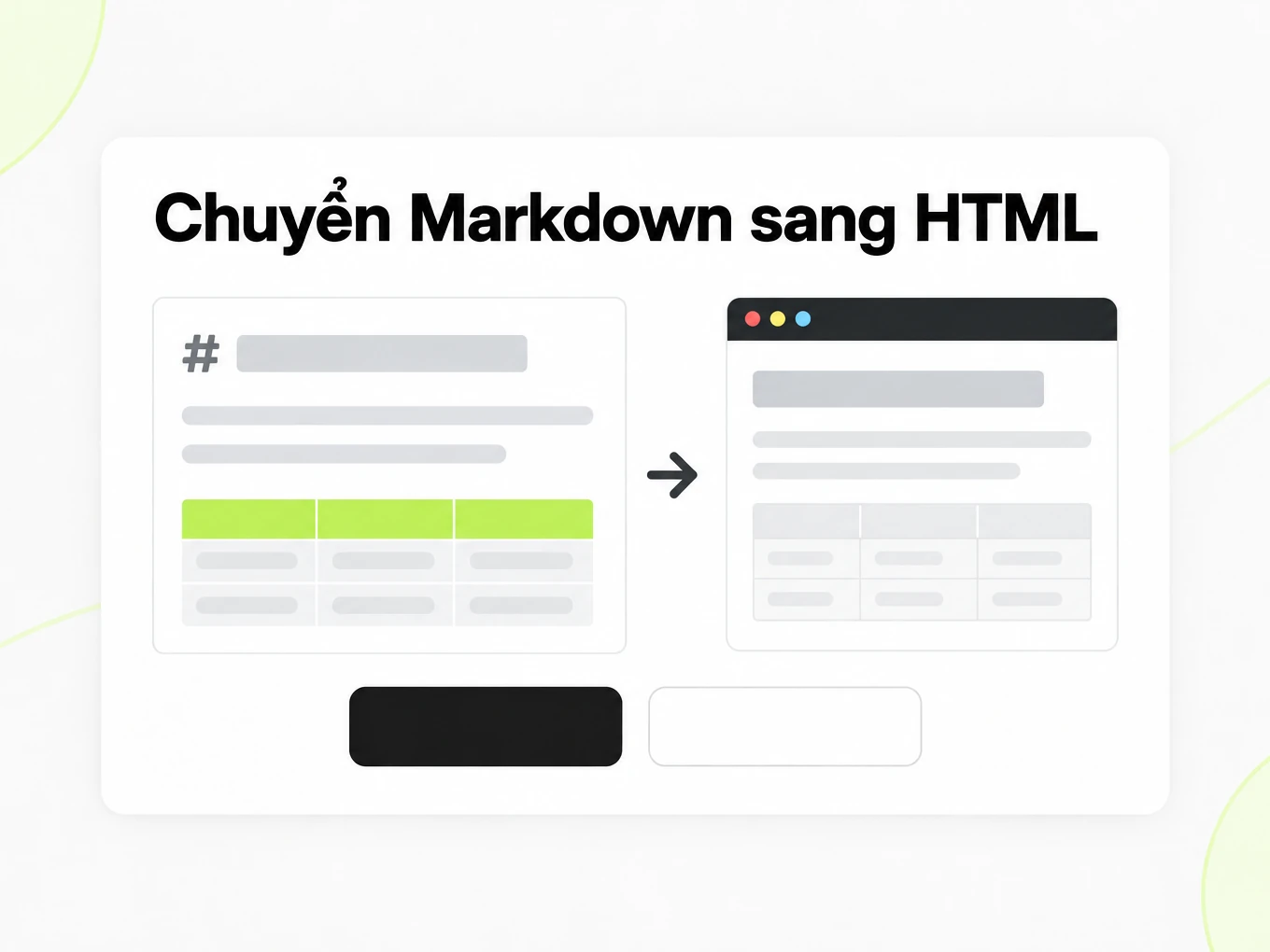 Chuyển Markdown sang HTML: trình soạn thảo Markdown bên trái thành trang HTML kết xuất bên phải