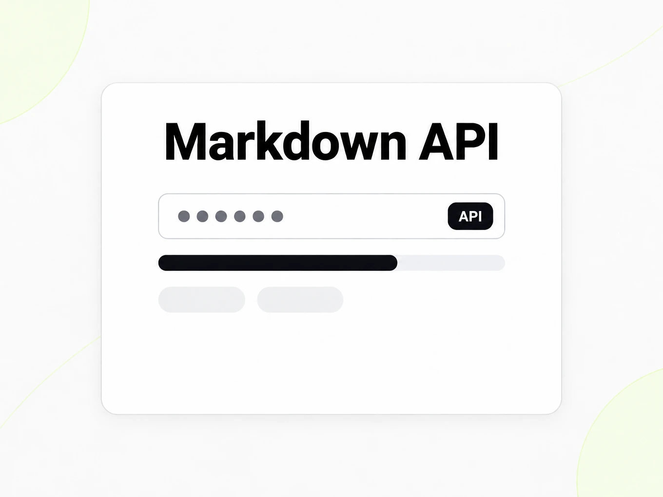 Markdown API：API 密钥、用量条和限额示意，不含数字